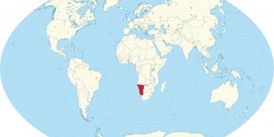 नामीबिया स्थान पर दुनिया के नक्शे